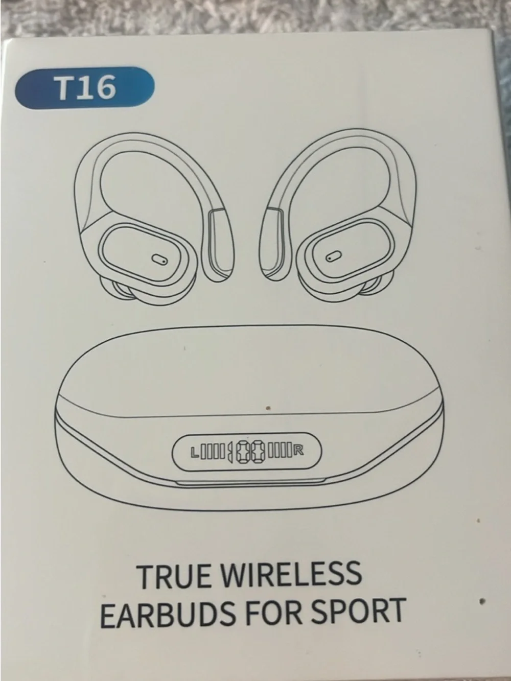 Wireless Black Bluetooth Sports Earbuds with Charging Case